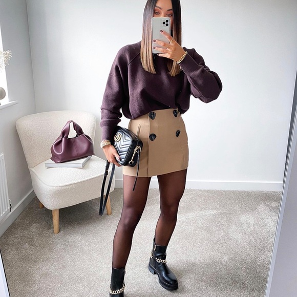 ZARA Double Button Skort - Picture 1 of 7